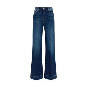 7FOR Blue Cotton Flared Women's Jeans
